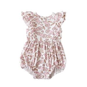 Caden lane bunny bamboo romper/bubble